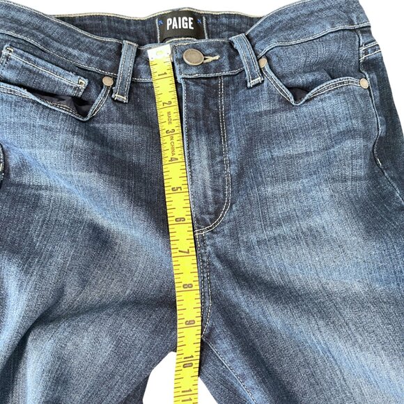 Paige Hoxton Ankle Jeans Womens Size 27 Stretch Mid Rise Denim Dark Wash Blue - Picture 11 of 12